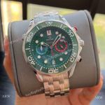 Low Price Omega Seamaster Diver 300m America's Cup Watch Steel Green Ceramic Bezel Men